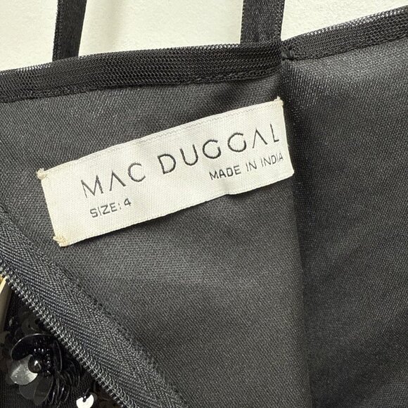 Mac Duggal Size 4 Black 93687 One Shoulder Beaded Asymmetrical Hem Gown Dress - Picture 12 of 12